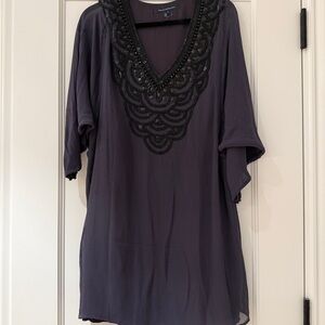 Elegant Black Embellished Women's Top